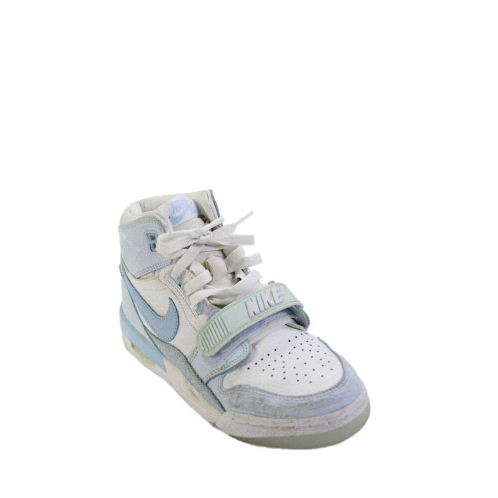 Air Jordan Boys Leather High Top Trainer Sneakers Blue/White Size 5Y